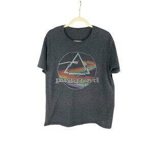 Vintage Pink Floyd Dark Side Of The Moon Graphic T-Shirt Short Sleeve Gray